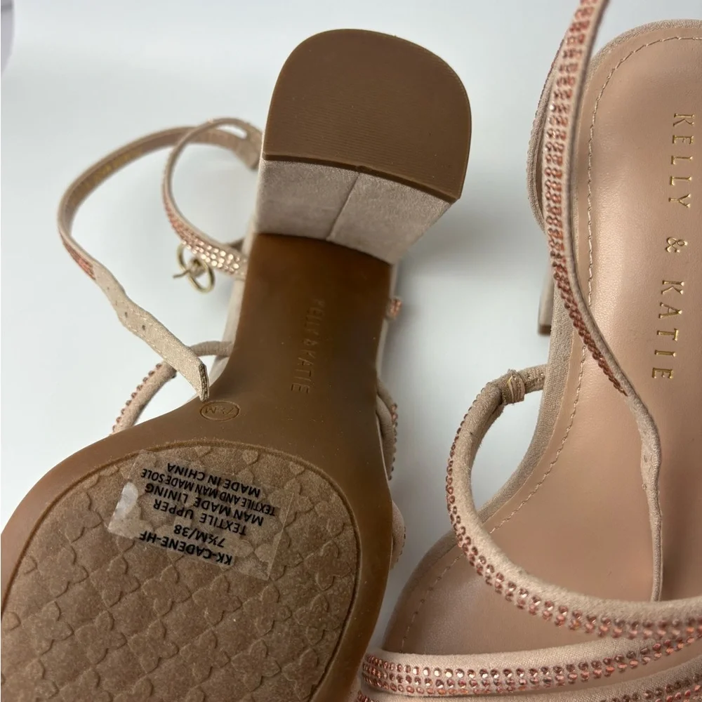 Kelly & Katie blush/nude rhinestone heels 7.5